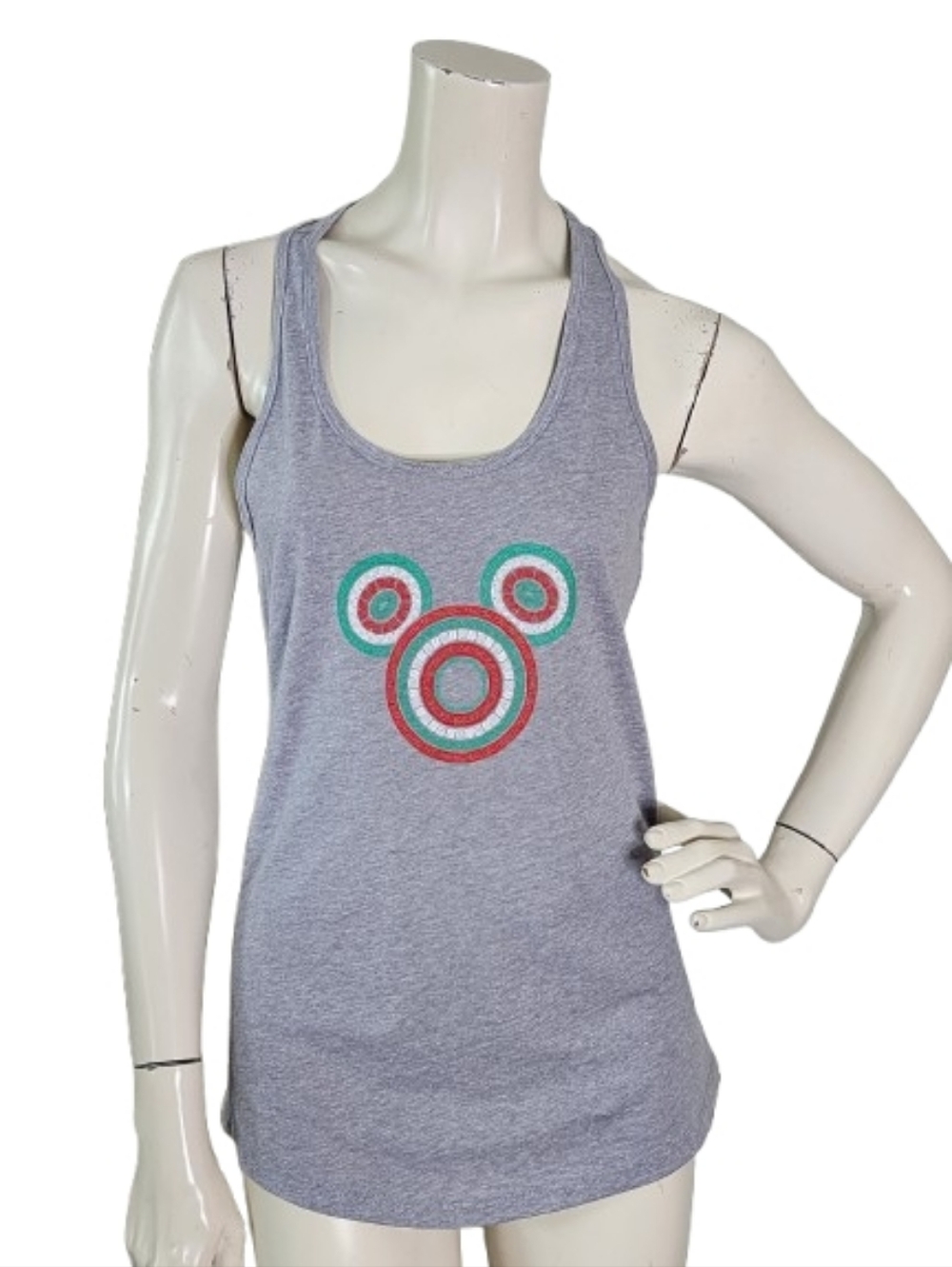 Disney Parks Tank Top Women's M Gray Hidden Mickey Mexico Epcot NEW